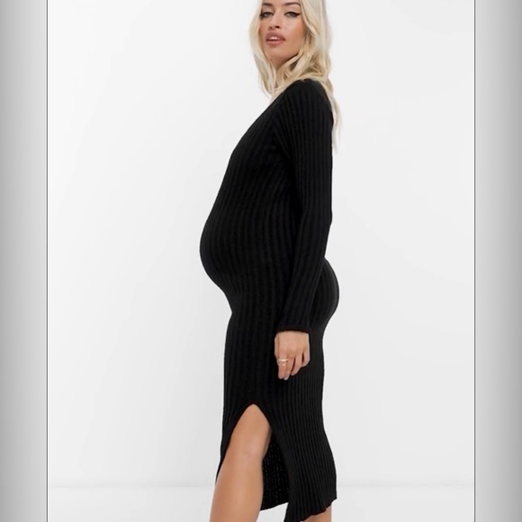 Asos Maternity Ribbed Sweater Dress - Picture 2 of 8